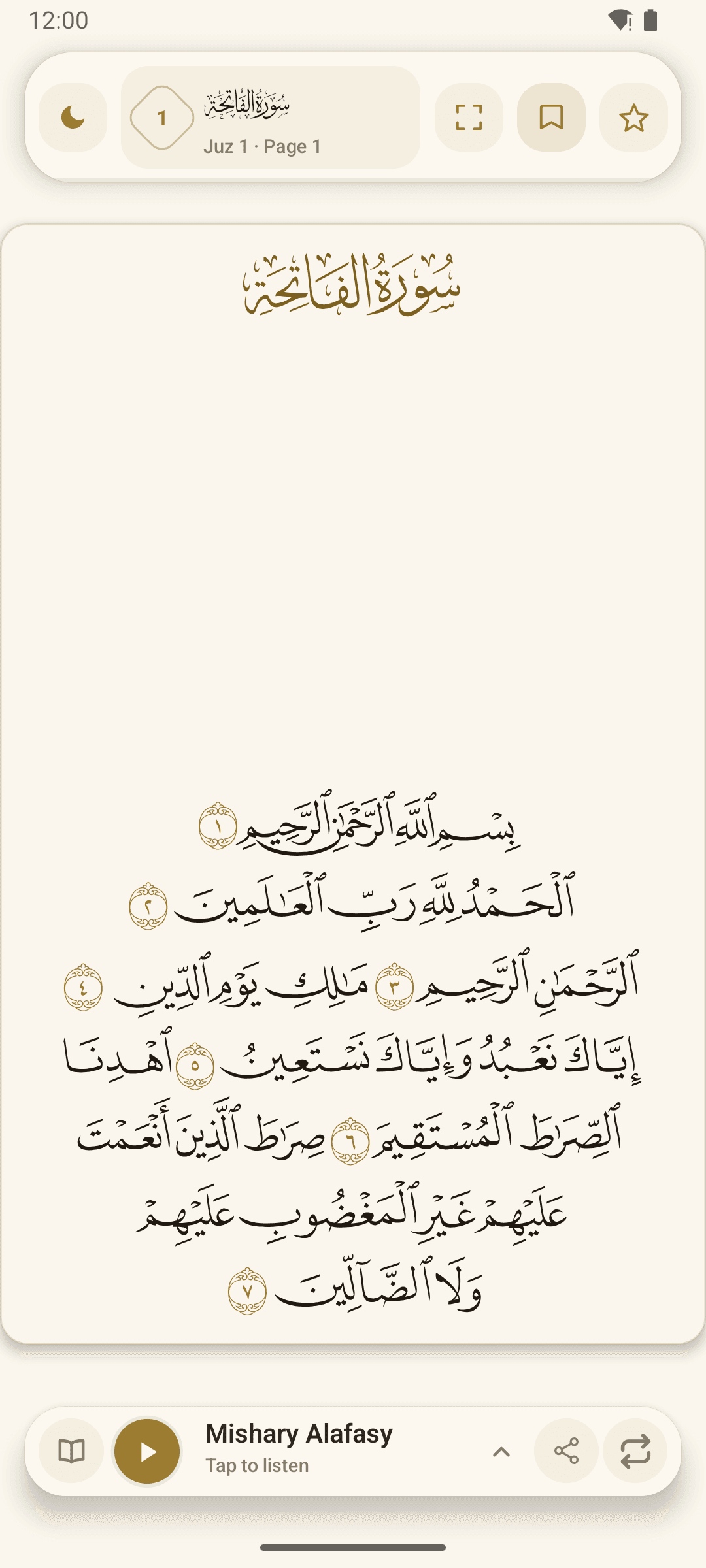 Focused reading in Quran Mushaf